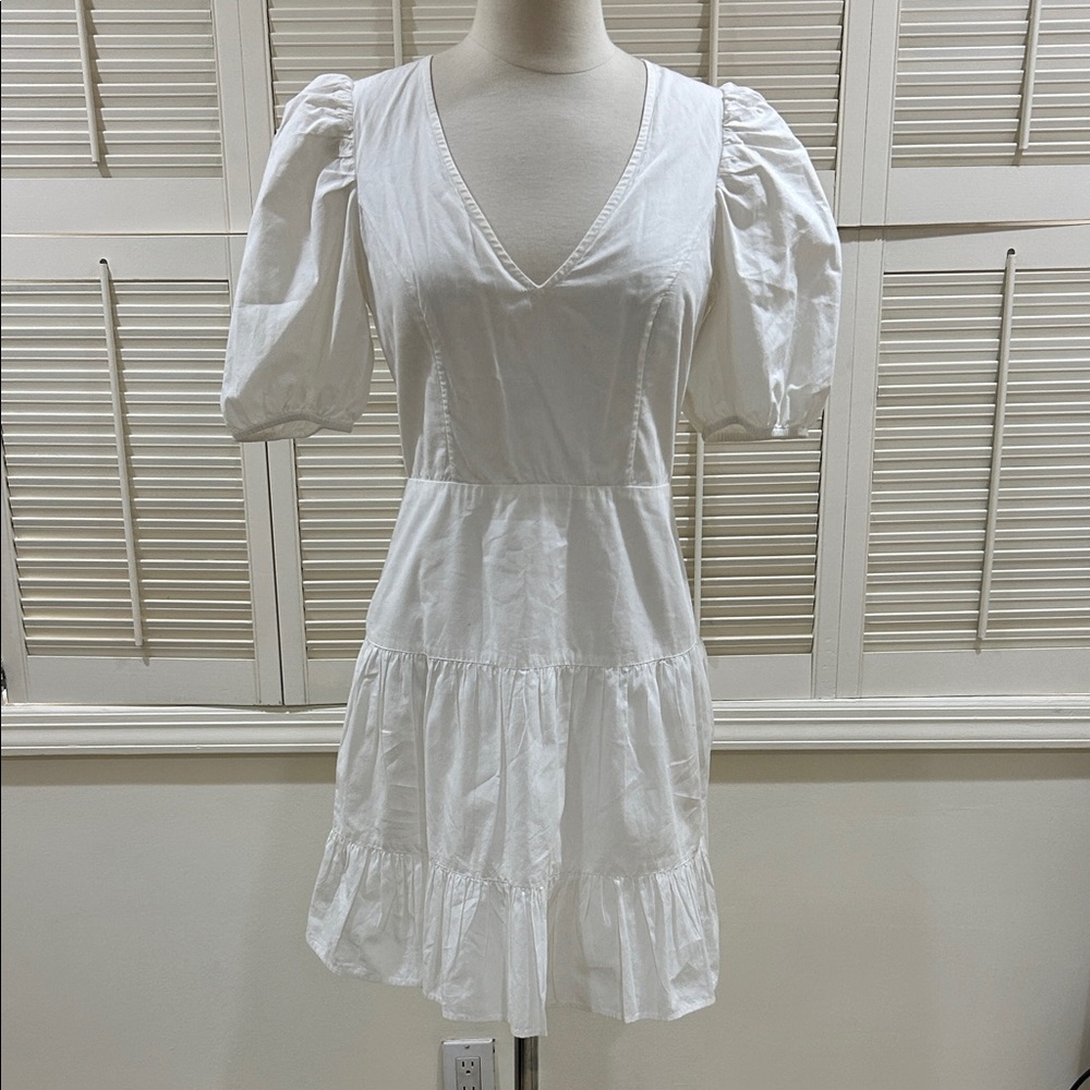 New French Connection Dress with Elegant White Puff Sleeve Dress